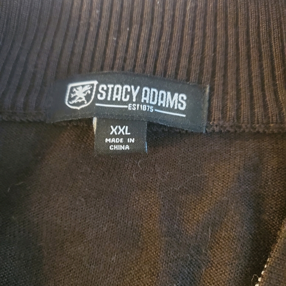 STACEY ADAMS MEN'S VINTAGE SWEATER BROWN/BEIGE QUARTER ZIP FRONT SIZE XXL - Picture 7 of 10